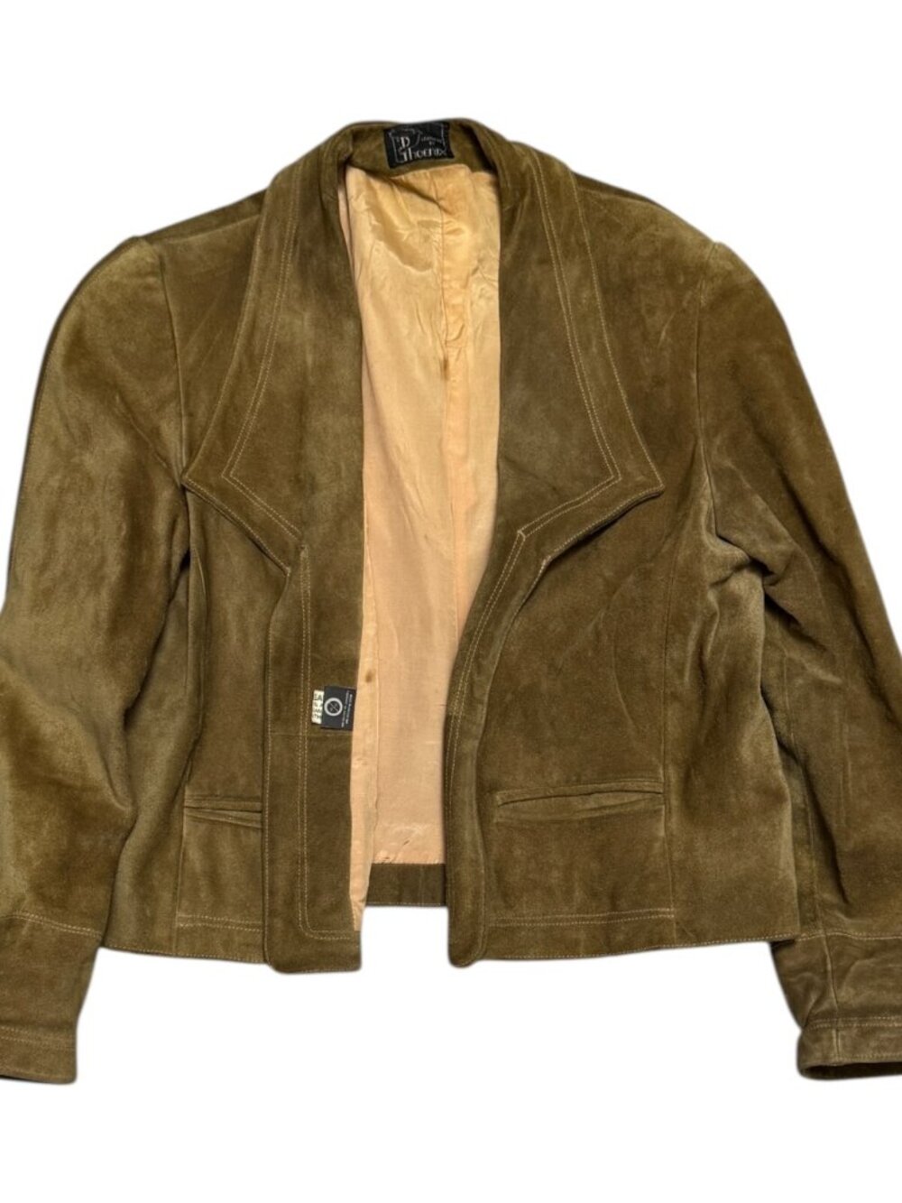 VINTAGE Phoenix LEATHER Suede Retro 90s Casual Designer Jacket Womens Medium